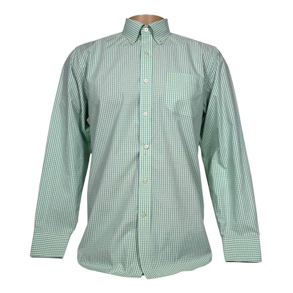 Southern Tide Mens Classic Fit Gingham Button Down Shirt Green Blue Size Medium - Picture 2 of 12